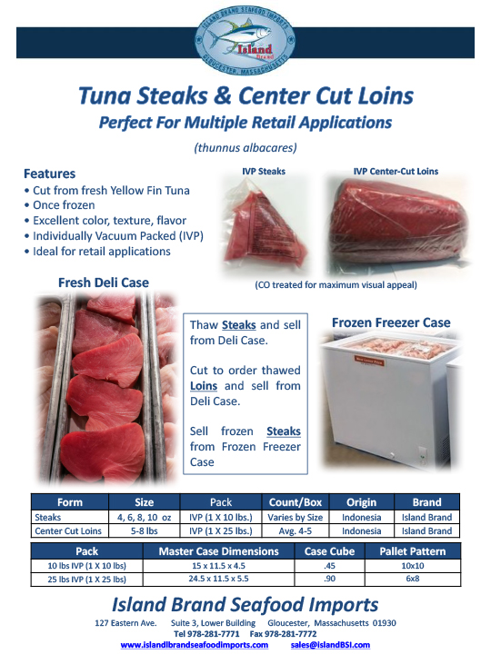 Island Brand Seafood - Tuna Steaks and Loins (Retail) 