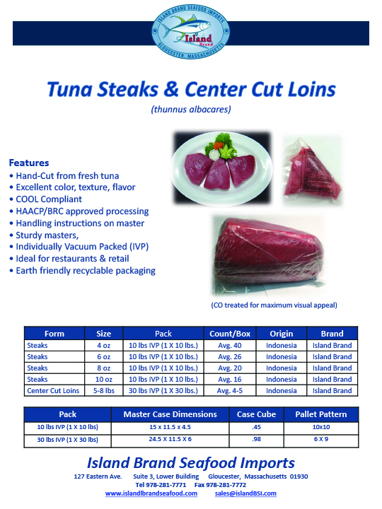 Island Brand Seafood - Tuna Steak Loins